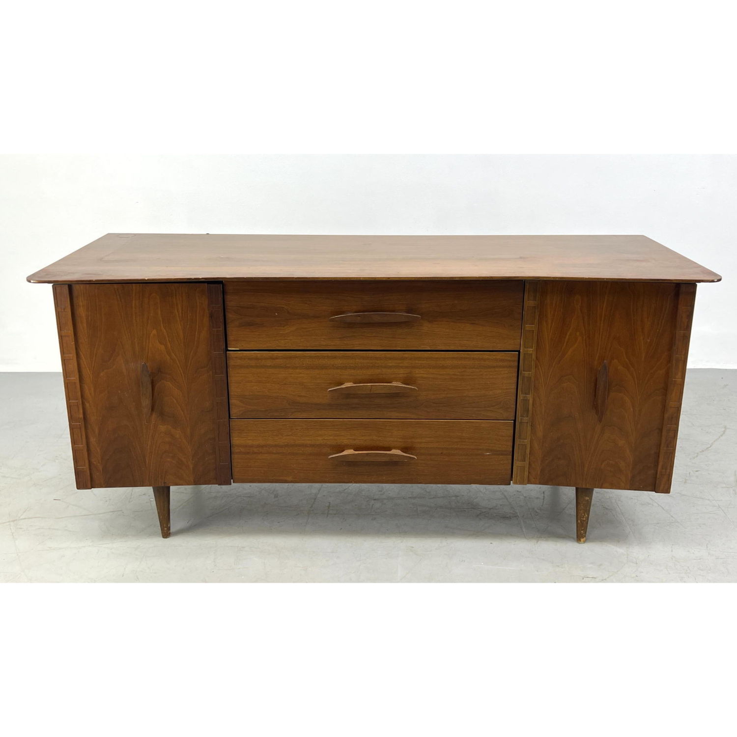 Appraisal: American Modern Walnut Sideboard Credenza Cabinet Dimensions H inches W