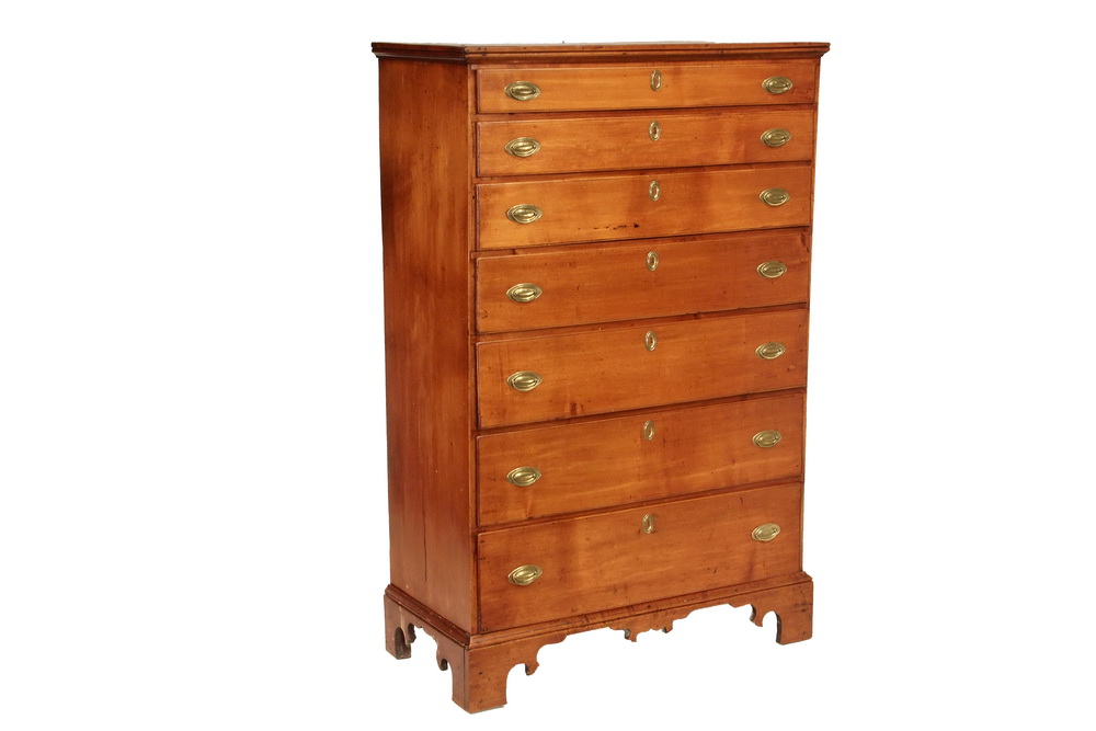 Appraisal: NEW ENGLAND CHIPPENDALE TALL CHEST - th c Seven Drawer