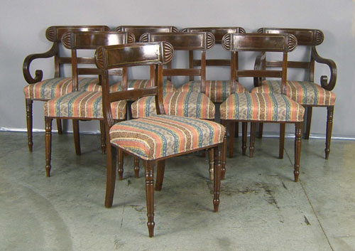 Appraisal: Set of Regency mahogany dining chairs th c