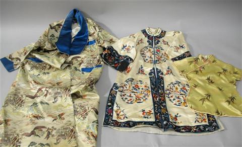 Appraisal: THREE ASIAN ROBES The group comprising a Japanese export gentleman's