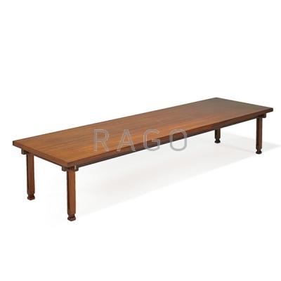 Appraisal: ICO PARISI - BRUGNOLI MOBILI Rosewood low table bench Italy