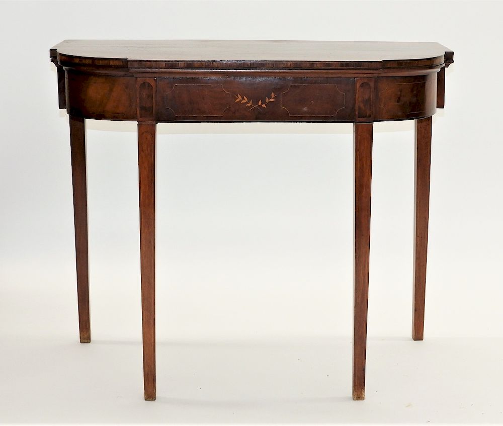 Appraisal: American Federal Mahogany Card Console Table United States Circa Single