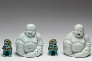 Appraisal: Chinese Export Porcelain Figurines Group of Chinese Laughing Buddha or