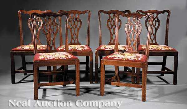 Appraisal: A Set of Six George III Mahogany Dining Chairs th