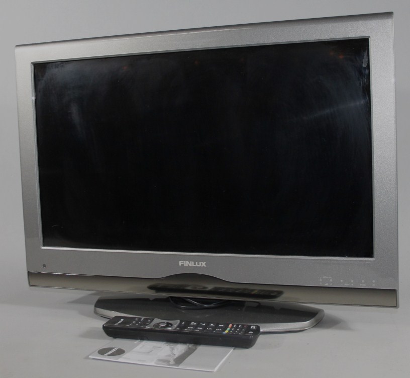 Appraisal: A Finlux colour television in grey trim with remote control