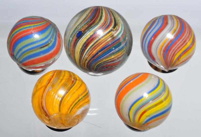 Appraisal: Lot of Joseph's Coat Swirl Marbles Description Nice group of