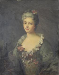 Appraisal: DROUAIS Francois-Hubert Portrait of Mademoiselle de Soubise Oil on Canvas