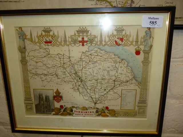 Appraisal: A HAND COLOURED MAP OF OXFORDSHIRE x and a map