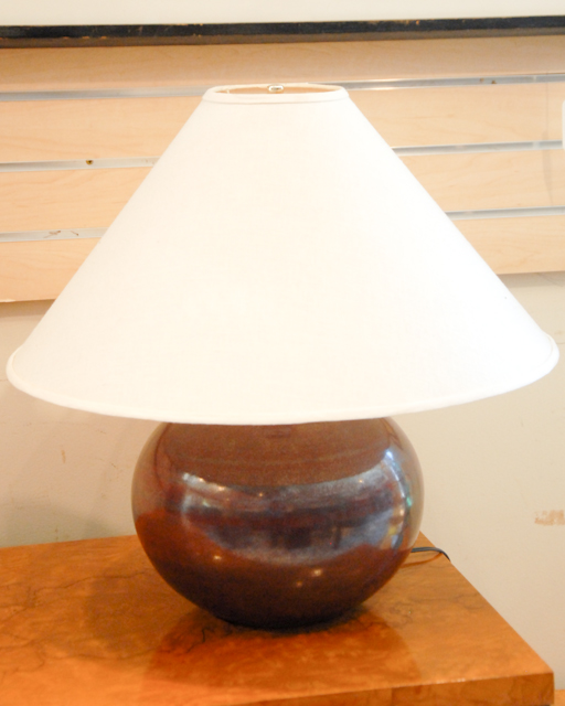 Appraisal: George Scatchard Ceramic Lamp with linen angular shade H