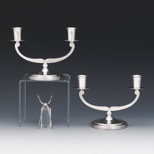 Appraisal: PAIR OF STERLING SILVER CANDLESTICKS BY THE GOLDSMITHS SILVERSMITHS COMPANY