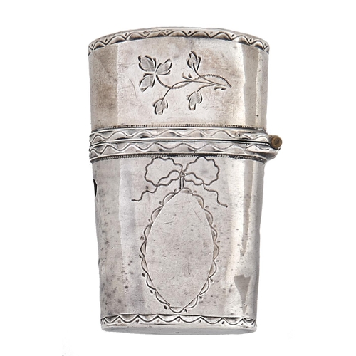 Appraisal: A George III silver scent bottle case engraved with bow