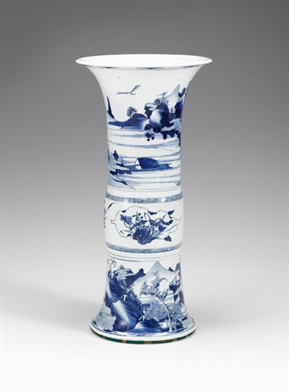 Appraisal: Large and impressive Chinese blue and white beaker vase kangxi