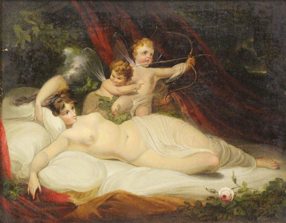 Appraisal: THOMAS SULLY AMERICAN - Oil on Canvas Nude with Putti