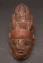 Appraisal: Yoruba Gelede Mask Early th Century This Yoruba Gelede mask