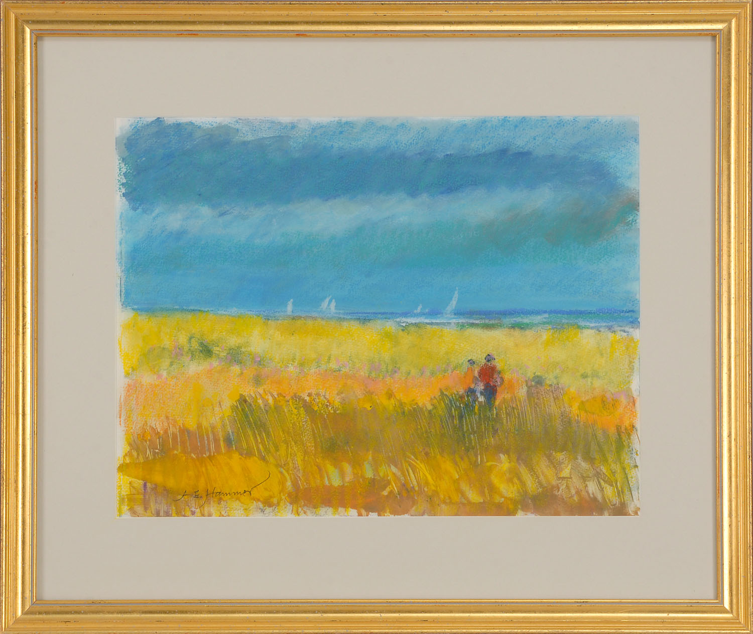 Appraisal: ALFRED EMIL HAMMERAmerican - Figures walking through beach grass Signed