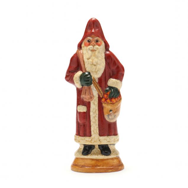 Appraisal: VAILLANCOURT STANDING SANTA FIGURE Modeled holding a sack and basket