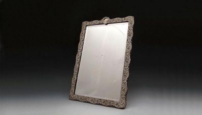 Appraisal: A late-Victorian silver mirror maker's mark worn Birmingham upright rectangular