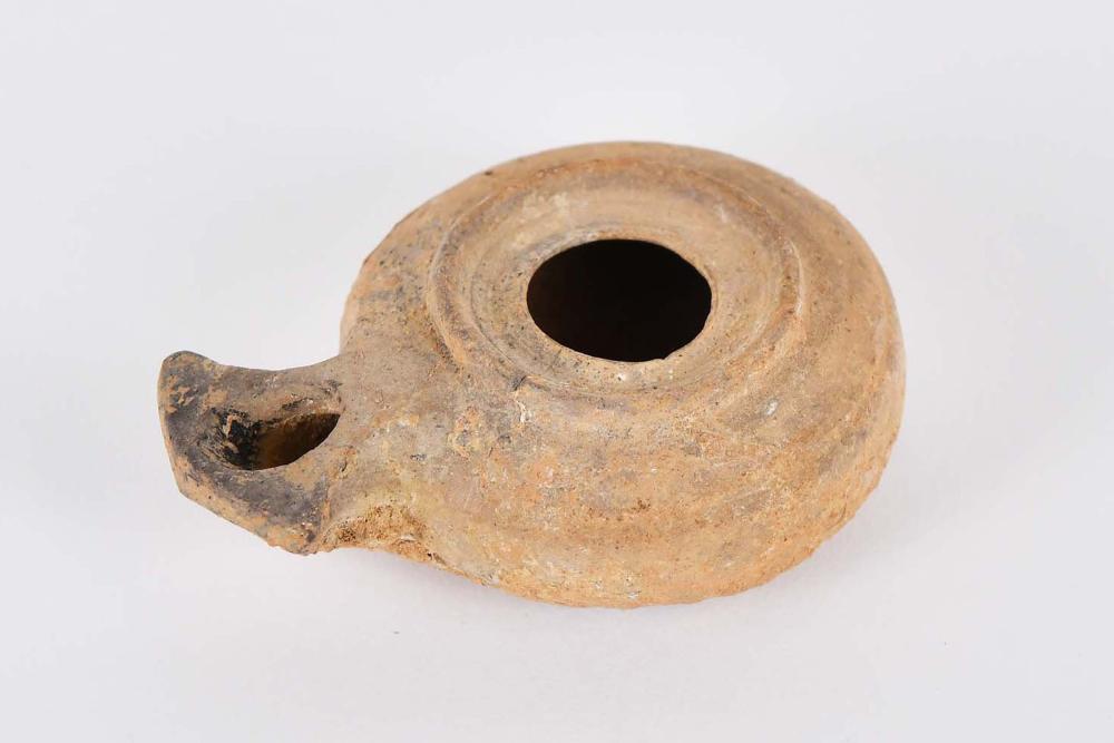 Appraisal: HELLENISTIC ROMAN PERIOD TERRA COTTA OIL LAMP B C E