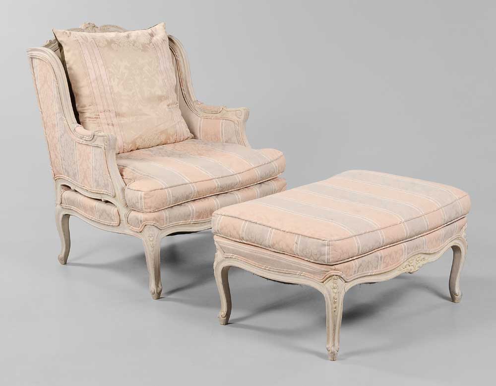 Appraisal: Louis XV Style Berg re and Ottoman th century carved