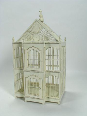 Appraisal: Antique style wooden bird cage imported approximately inches high