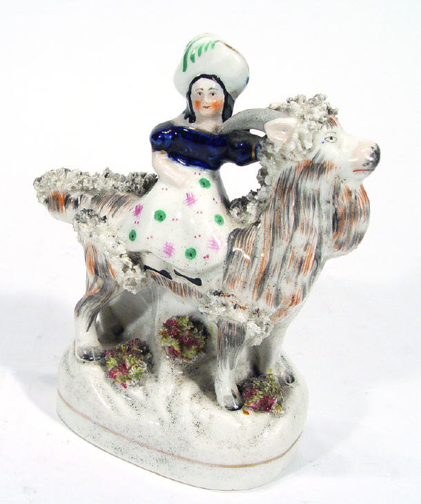 Appraisal: Hand painted Victorian Staffordshire flat back figure of a young