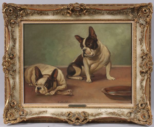 Appraisal: English School pair of dogs o c x x in