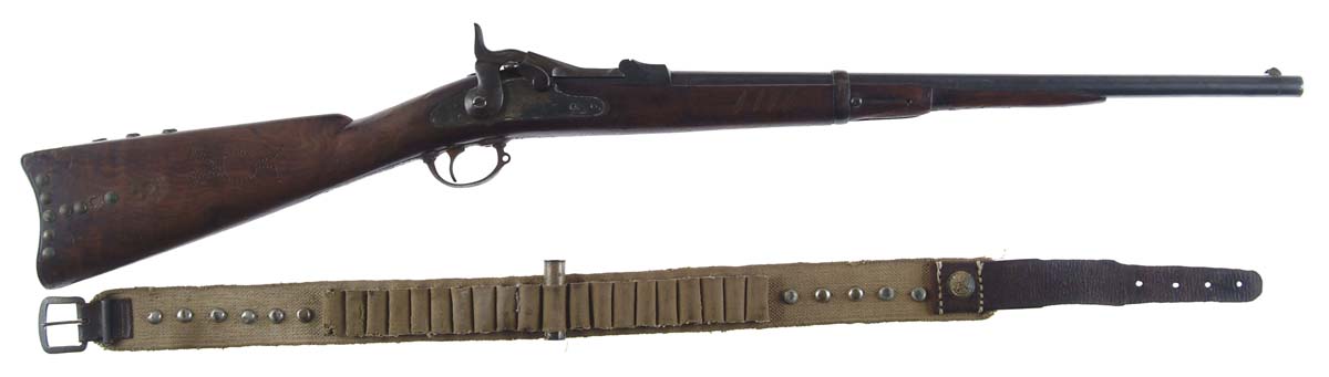 Appraisal: INDIAN DECORATED MODIFIED SPRINGFIELD TRAPDOOR POSSIBLY CONNECTED TO GERONIMO Bored