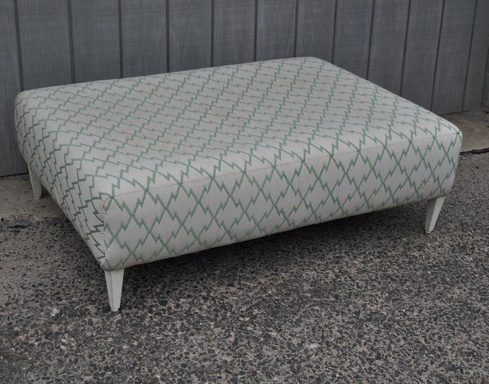 Appraisal: Designer Large Scale Upholstered Ottoman rectangular form with tapered legs