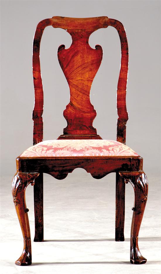 Appraisal: George II style carved walnut side chair late th century