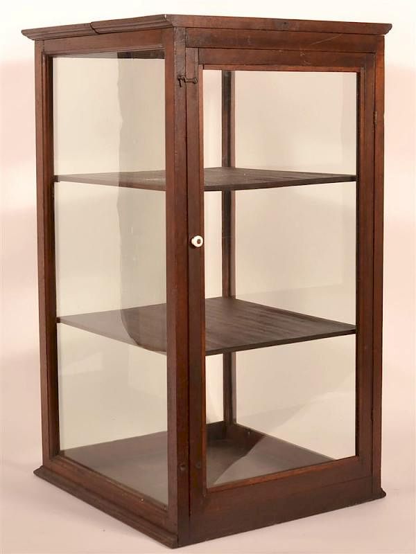 Appraisal: Early s Oak Country Store Display Cabinet Early s Oak