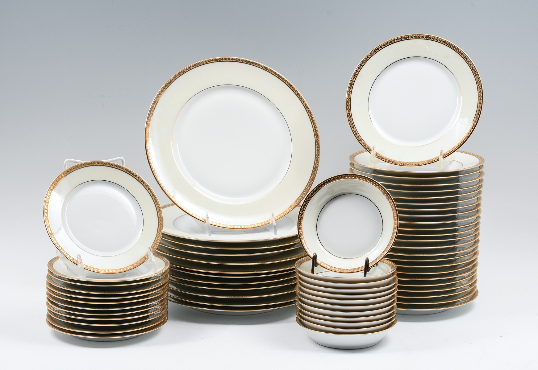 Appraisal: CH FIELD HAVILAND LIMOGES GOLD IVORY DINNERWARE Comprising - Dinner