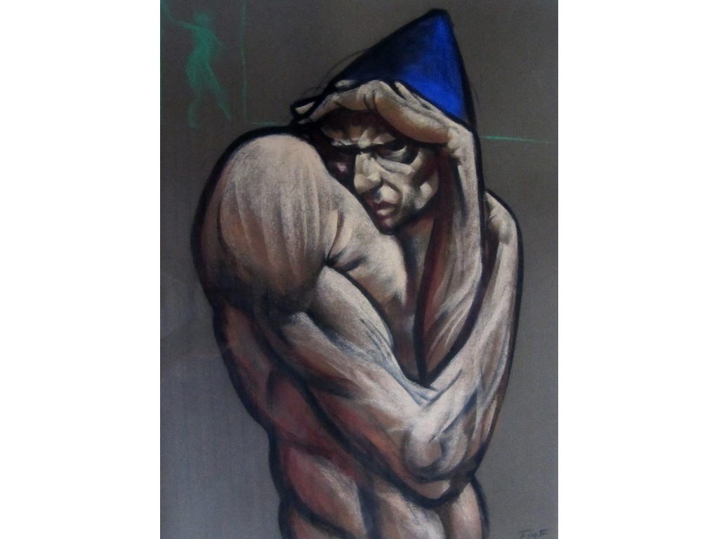 Appraisal: FRANK MCFADDEN b MAN WITH BLUE HAT Pastel signed with