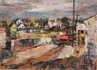 Appraisal: Carl Gaertner gouache Carl Gaertner American - The Suburb gouache