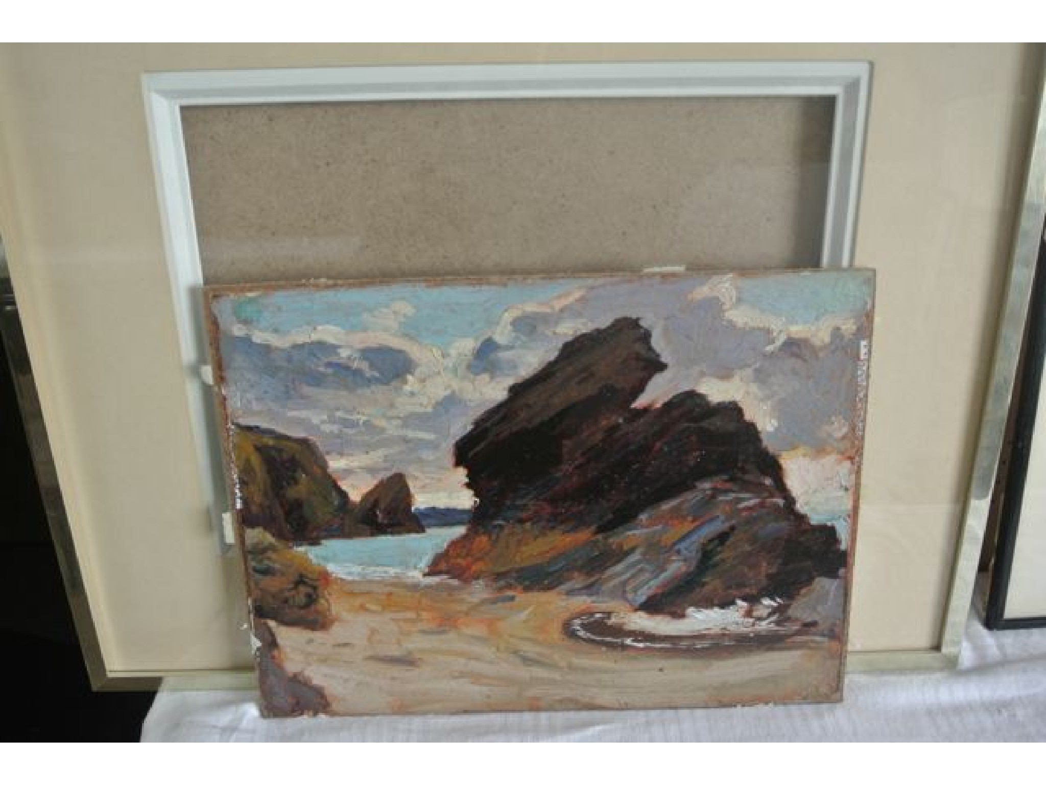 Appraisal: An oil painting on board thickly painted in the impasto