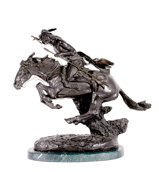 Appraisal: Frederic Remington after New York - CHEYENNE bronze on marble