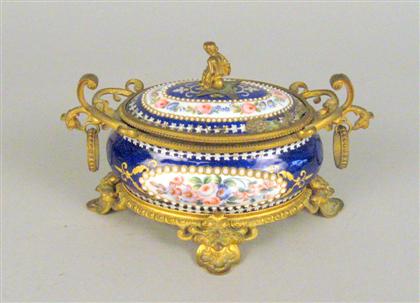 Appraisal: French enamel 'jewel' and gilt metal mounted trinket box late