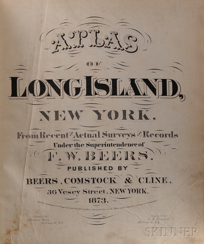 Appraisal: Beers Frederick W - Atlas of Long Island New York