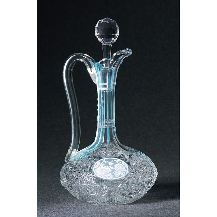 Appraisal: Rare Webb handled vessel with stopper clear with a cameo