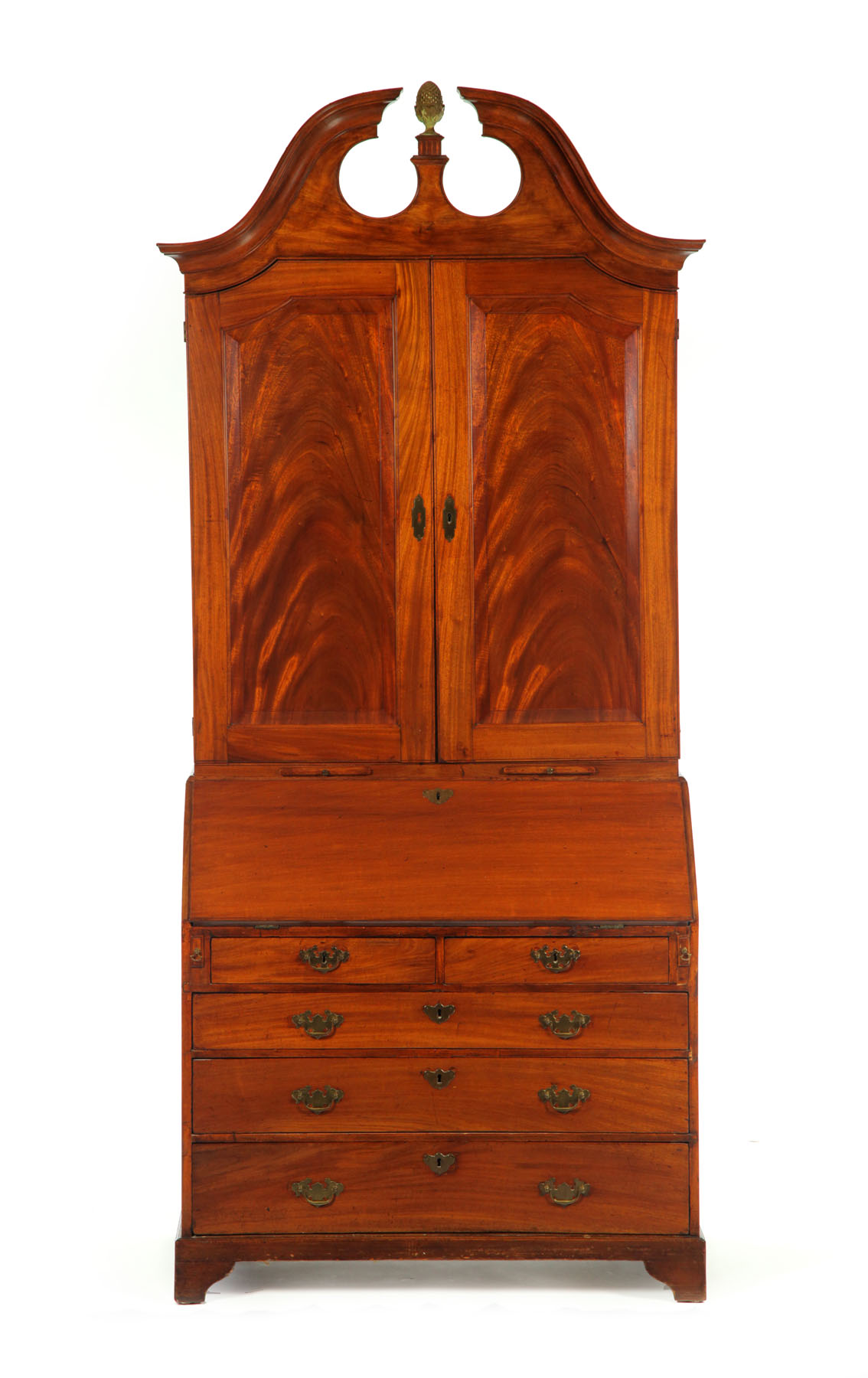 Appraisal: GEORGIAN SECRETARY BOOKCASE England nd half- th century mahogany Upper