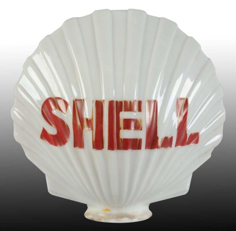 Appraisal: Embossed Milk Glass -Piece Shell Gas Globe Description s to