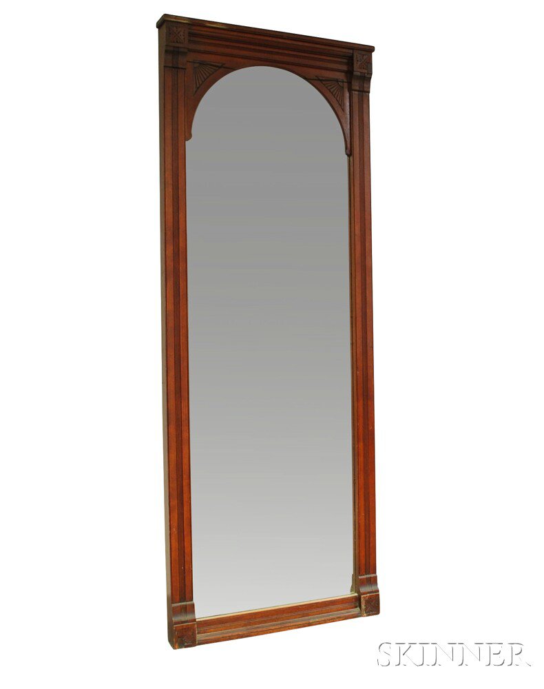 Appraisal: Renaissance Revival Carved Mahogany Pier Mirror late th century ht