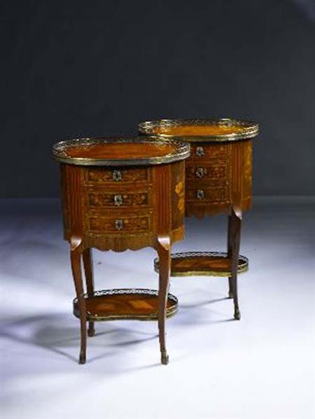 Appraisal: A pair of th century Dutch walnut and marquetry petit