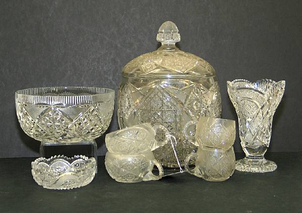 Appraisal: An assembled group of cut glass first half th century