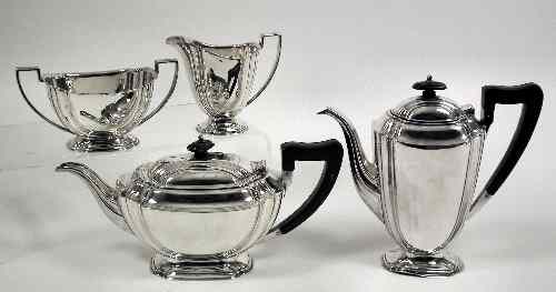 Appraisal: A George V silver four piece tea and coffee service