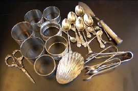 Appraisal: ONE BAG INCLUDING STERLING SILVER FLATWARE NAPKIN RINGS ETC