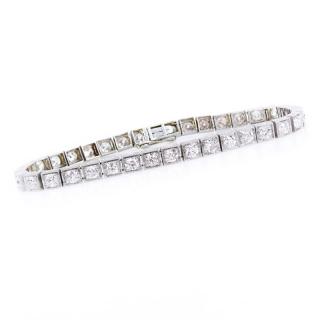 Appraisal: Art Deco Approx Carat Old European Diamond and Platinum Bracelet