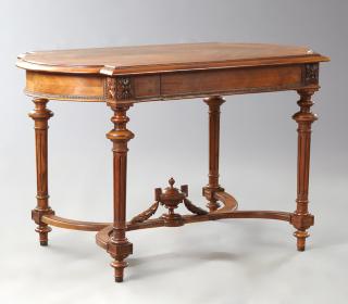 Appraisal: French Louis XVI Style Carved Walnut Center Table late th