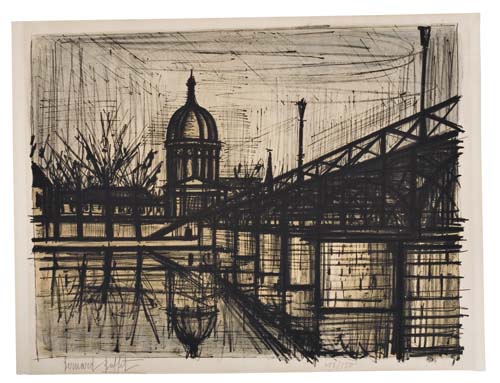 Appraisal: BERNARD BUFFET Le Pont des Arts Color lithograph x mm