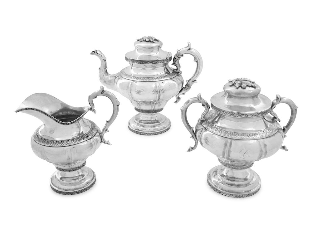 Appraisal: An American Silver Three-Piece Tea Service An American Silver Three-Piece