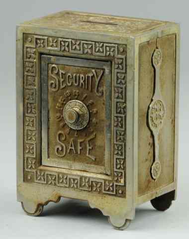 Appraisal: SECURITY SAFE STILL BANK C nickel cast iron very ornate